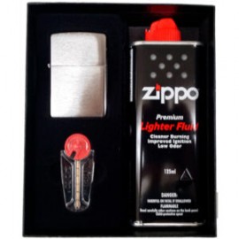 SET ZIPPO CON ENCENDEDOR MZ200, GASOLINA Y PIEDRA