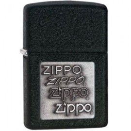 ENCENDEDOR ZIPPO NEGRO AGRIETADO EMBLEMA ZIPPO PEWTER