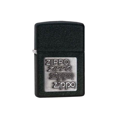 ENCENDEDOR ZIPPO NEGRO AGRIETADO EMBLEMA ZIPPO PEWTER