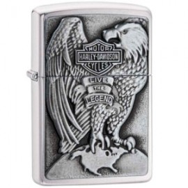 ENCENDEDOR ZIPPO CROMADO MATE HARLEY DAVIDSON MADE IN USA GLOBO Y AGUILA