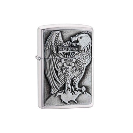 ENCENDEDOR ZIPPO CROMADO MATE HARLEY DAVIDSON MADE IN USA GLOBO Y AGUILA