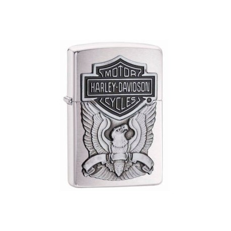 ENCENDEDOR ZIPPO CROMADO MATE HARLEY DAVIDSON MADE USA EMBLEMA