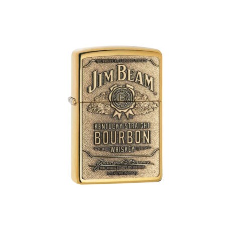 ENCENDEDOR ZIPPO BRONCE  BRILLANTE EMBLEMA JIM BEAN