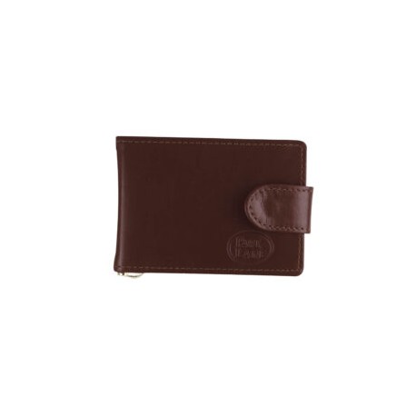 BILLETERA PARK LANE DE PIEL CON MONEY CLIP COLOR CAFE