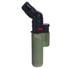 ENCENDEDOR SKY TORCH SOPLETE CON CUELLO MOVIL Y BOTON DE BLOQUEO COLOR VERDE PROFUNDO