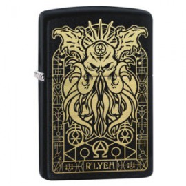 ENCENDEDOR ZIPPO MONSTRUO DE MAR DORADO NEGRO MATE