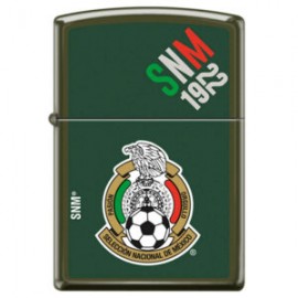 ENCENDEDOR ZIPPO VERDE MATE SELECCION NACIONAL MEXICANA 1922