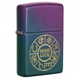 ENCENDEDOR ZIPPO TORNASOL DISEÑO SIMBOLOS DE SUERTE