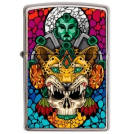 ENCENDEDOR ZIPPO DISEÑA TU MEXICO GUERRERO JAGUAR DE JADE